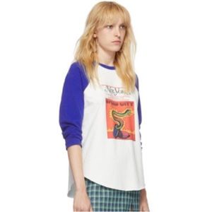 Marc Jacobs x New York Magazine blue and white graphic baseball tee size S